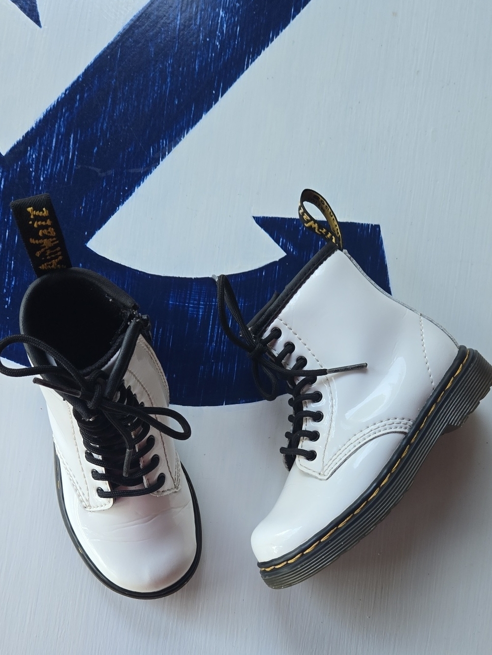 Doc Martens 1460 White Patent Combat Boot Size Toddler 8